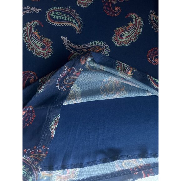 Allison Brittney Boho Paisley Dress With Bell Sleeves - Petite Small - Navy Blue - Picture 8 of 8